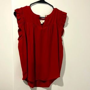 NWT LOFT Red Sleeveless Blouse